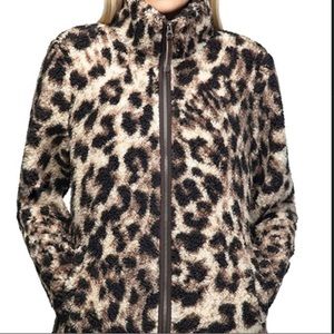 Leopard Sherpa Fleece Jacket